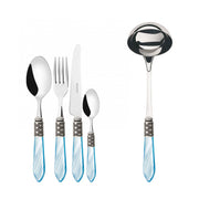 OPTICAL Ghiera Argento Anticato, Posate Set 49 Pz, Scatola Wenge,