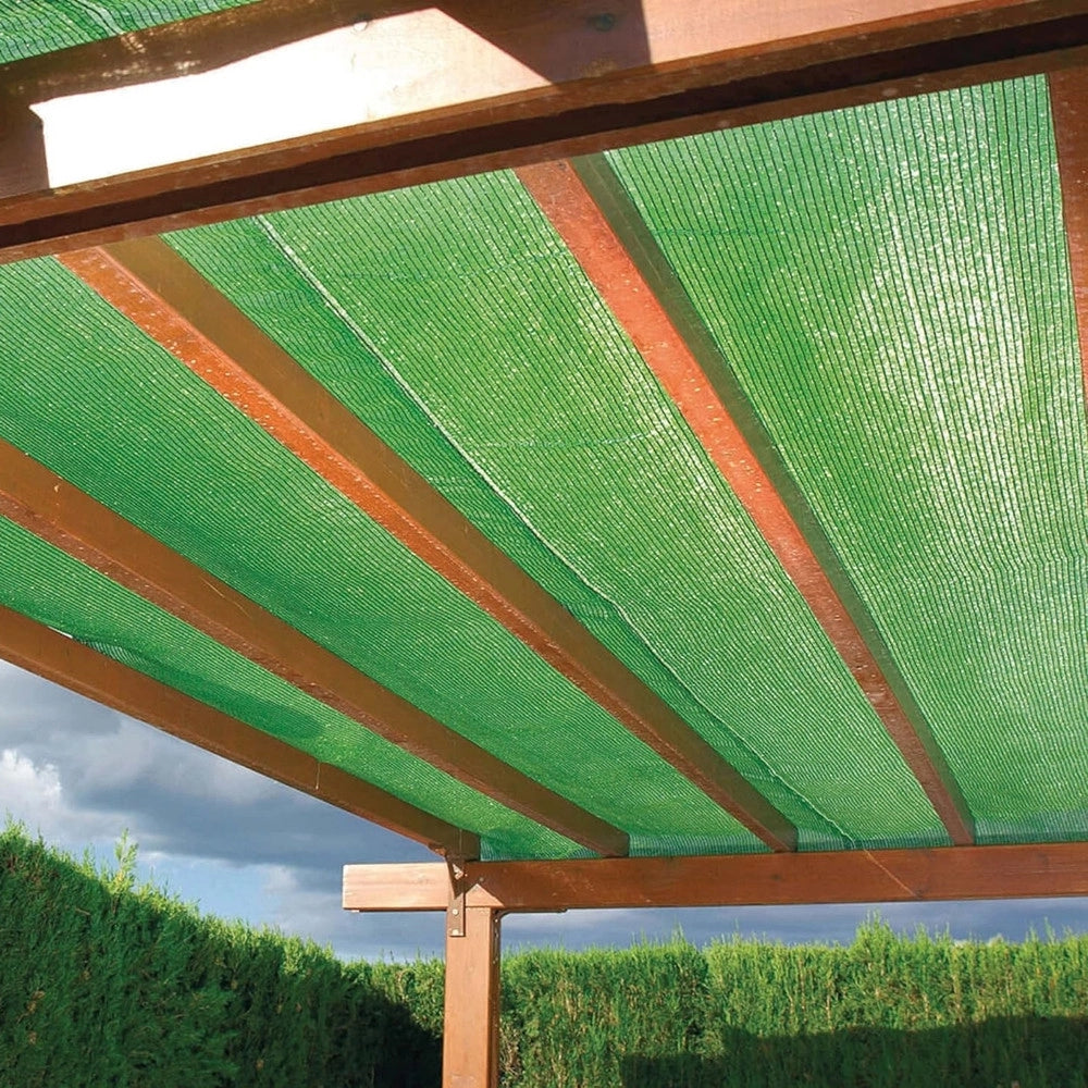 Trade Shop - Rotolo Rete Ombreggiante Verde Fitta 2 X 10 Mt Protezione Giardini Terrazze 017067 -