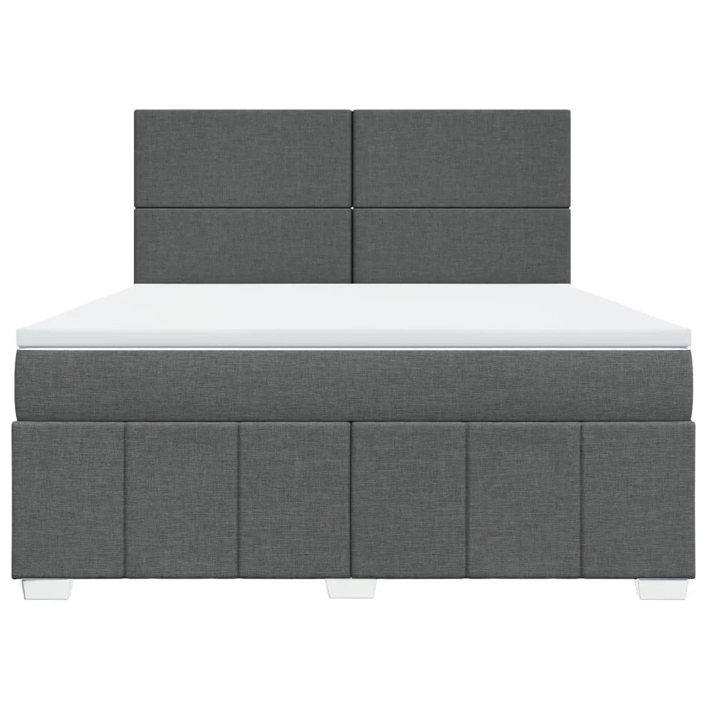 Giroletto a Molle con Materasso Grigio Scuro 180x200 cm Tessuto