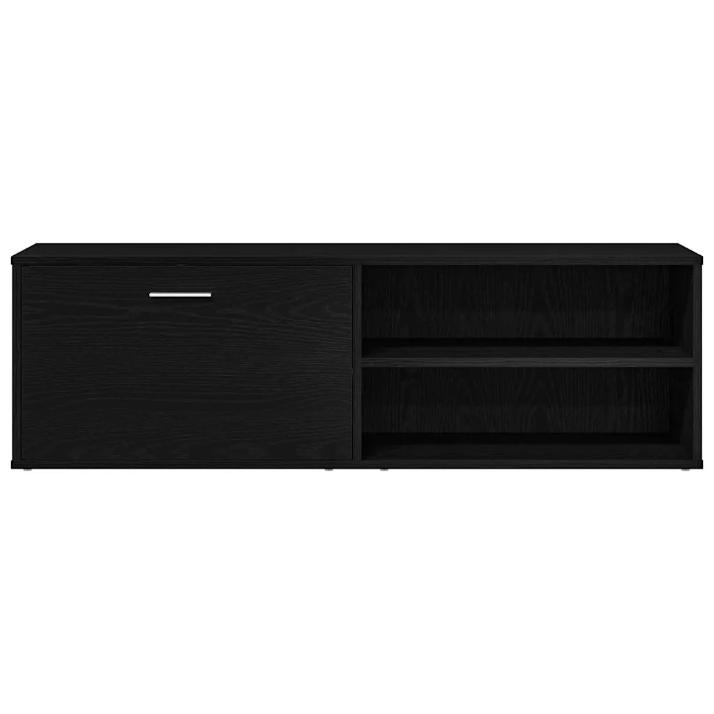 Mobile TV Rovere Nero 120x34x37 cm in Legno Multistrato 862474