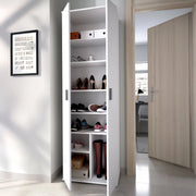 Armadio multiuso Apro, Mobile multifunzione portaoggetti, Guardaroba a 2 ante, 61x35h190 cm, Bianco