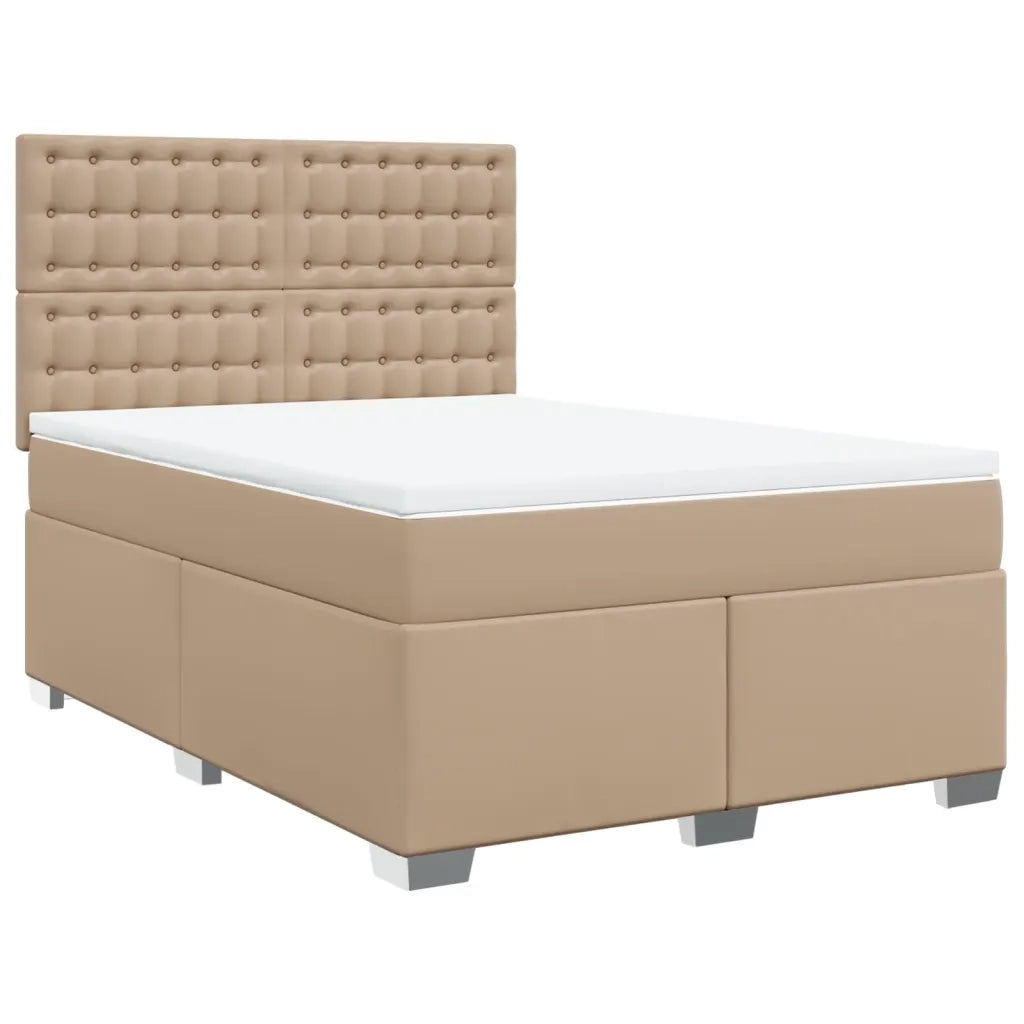 Giroletto a Molle con Materasso Cappuccino 160x200cm Similpelle