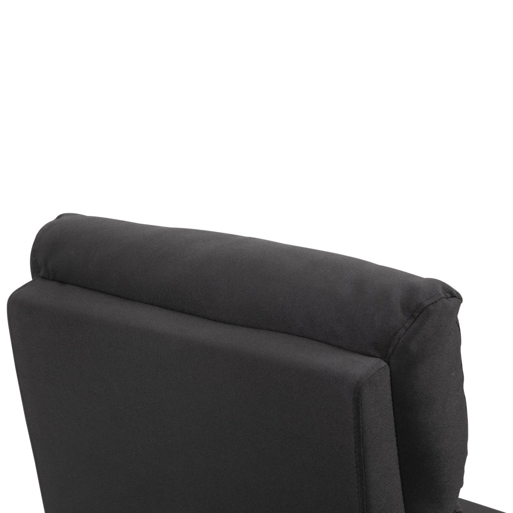 Poltrona Relax Reclinabile Manuale in Lino  Nera
