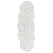 Tappeto finta pelle di montone bianco acrilico 60 x 180 cm pelliccia glam soffice camera da letto soggiorno