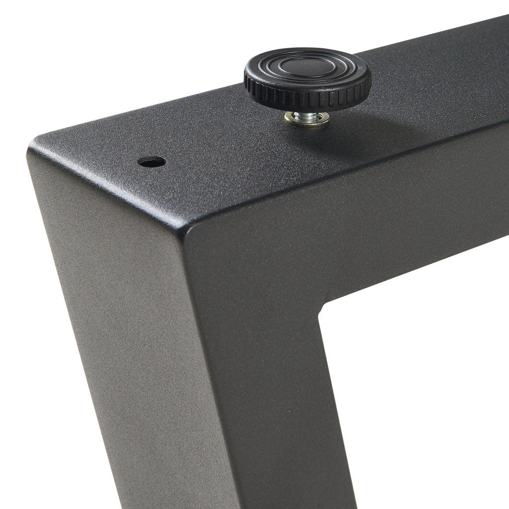 Set di 2 gambe per tavolo da arredamento moderno design originale acciaio 72 x 70 cm nero 03_0009674