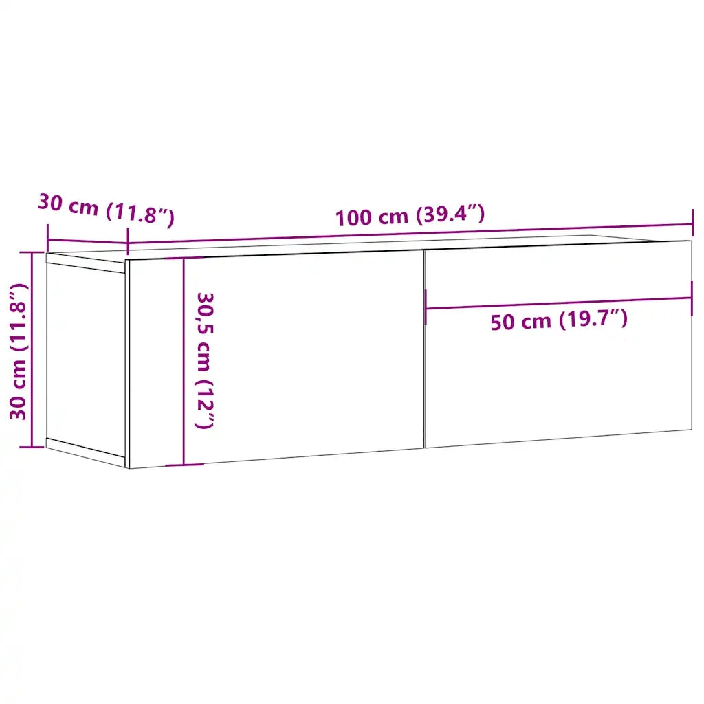 Mobile Porta TV Rovere Sonoma 100x30x30 cm in Truciolato
