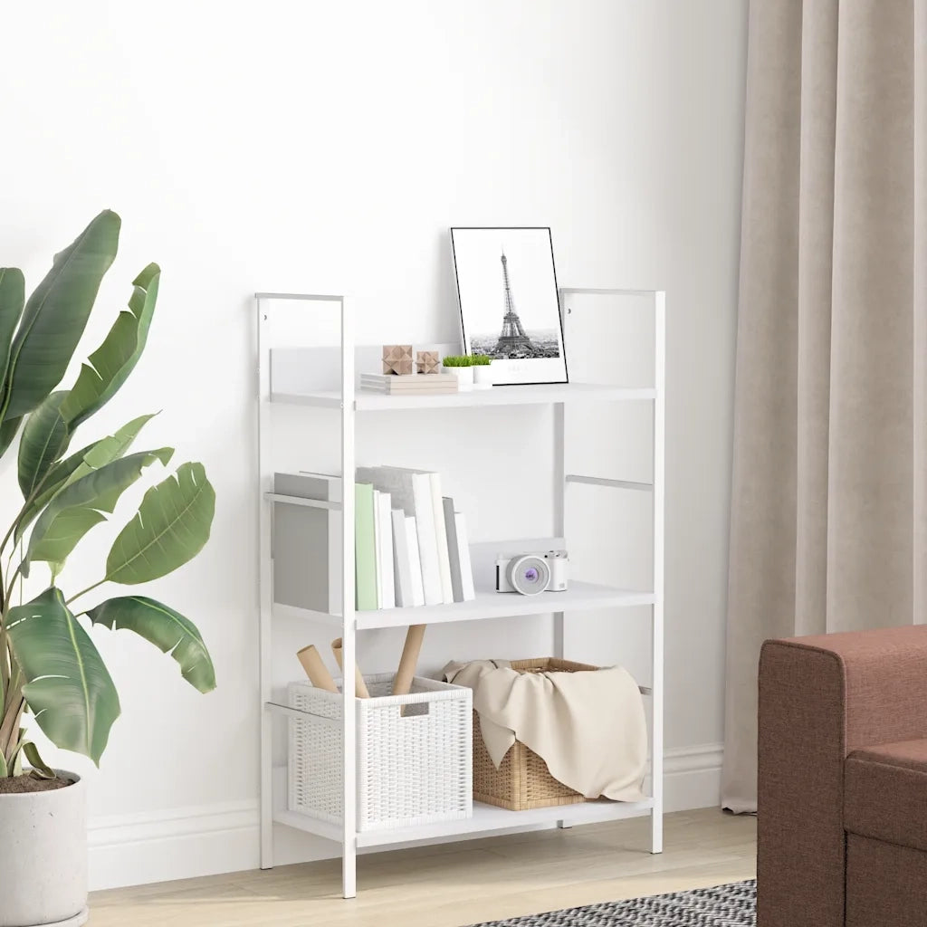 Libreria a 3 Ripiani Bianca 60x27,6x90,5 cm in Truciolato cod mxl 11805