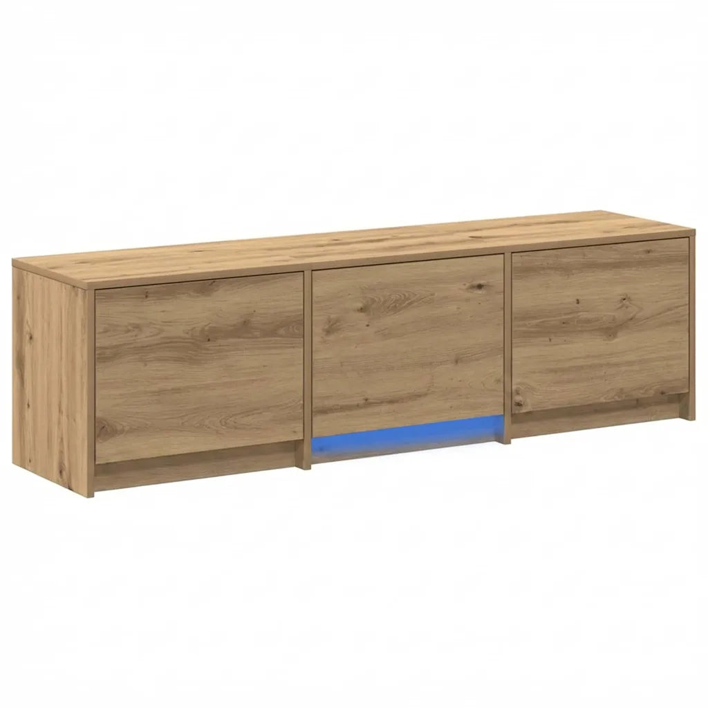 Mobile TV con LED-Credenza TV-Console TV Rovere Artigianale 140 x 34 x 40 cm