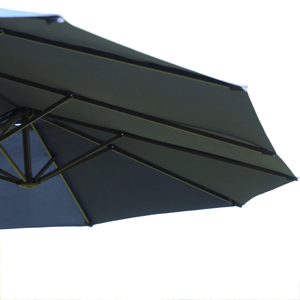 Doppio parasole da giardino 455 x 270 cm Parasole da giardino con manovella Ovale stabile Aste metalliche Stabili Parasole Mercato Parasole Doppio parasole Cortile Protezione Solare per balcone Spiaggia Patio Garden Blue