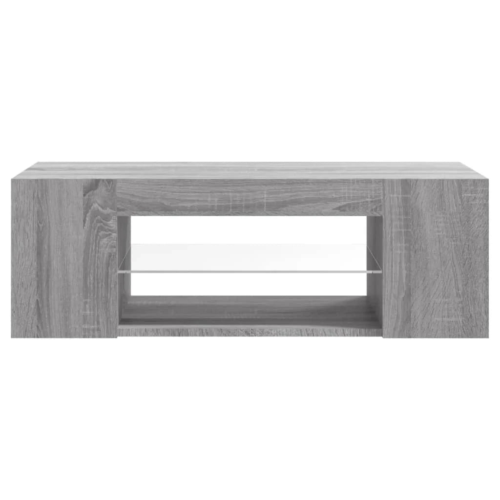 Mobile TV multimediale mensola TV credenza mobile TV sala da pranzo soggiorno camera da letto con luci LED Sonoma 90 x 39 x 30 cm grigio 02_0026834