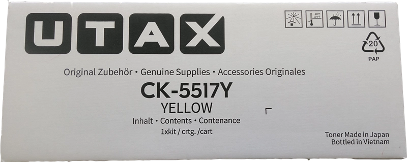 ORIGINAL Utax toner giallo CK-5517Y 1T02Z7AUT0 ~13000 Seiten