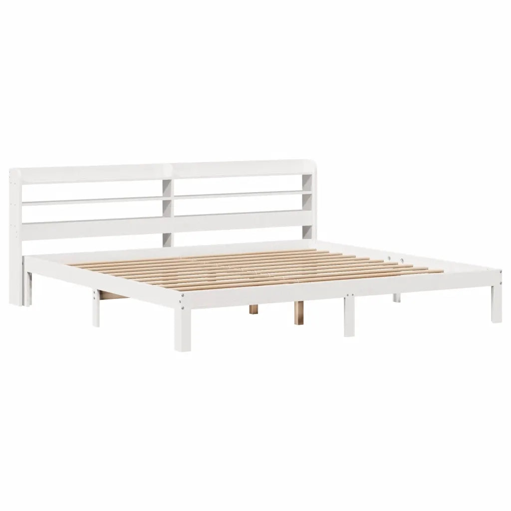 vidaXL Giroletto con Testiera senza Materasso Bianco 200x200 cm