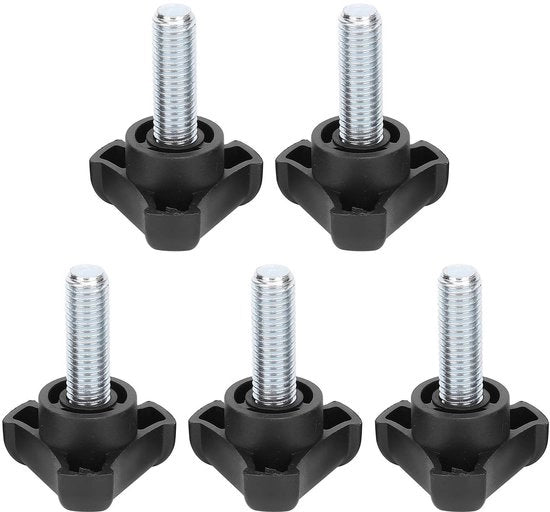 Set di viti a manubrio a tre lati in plastica M10 - 30 mm di lunghezza - 5 pezzi - Duraturo e ecocompatibile - Viti a manubrio