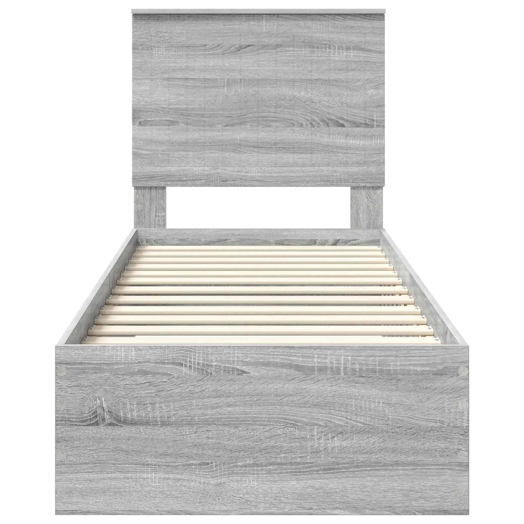 Struttura del letto Grigio Sonoma e Argento 70 x 190 cm