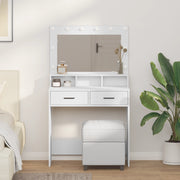 Toeletta  con luci LED, Bianca, 79x41x135 cm