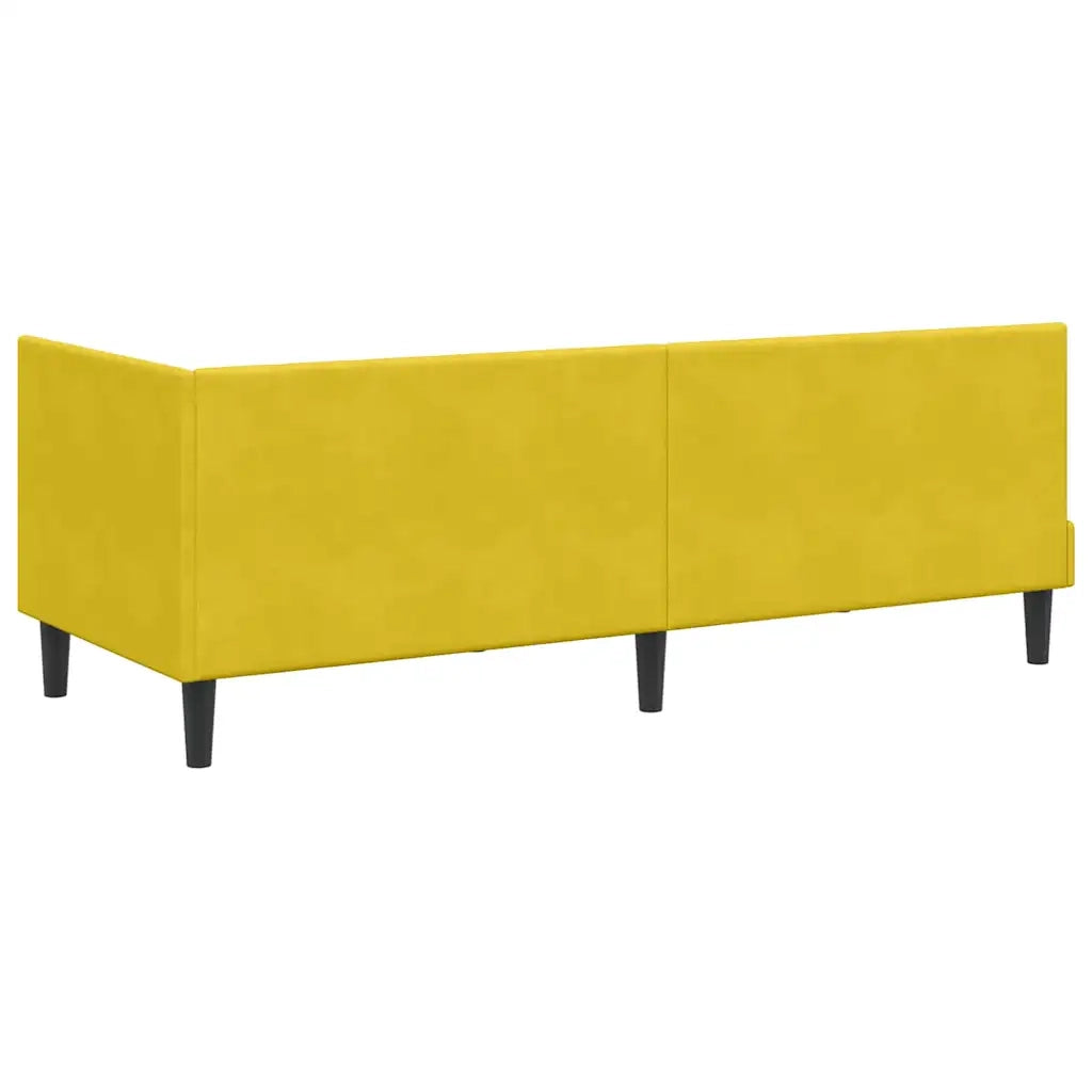 Cornice del letto ad angolo Giallo 80 cm x 200 cm Velluto 42016334