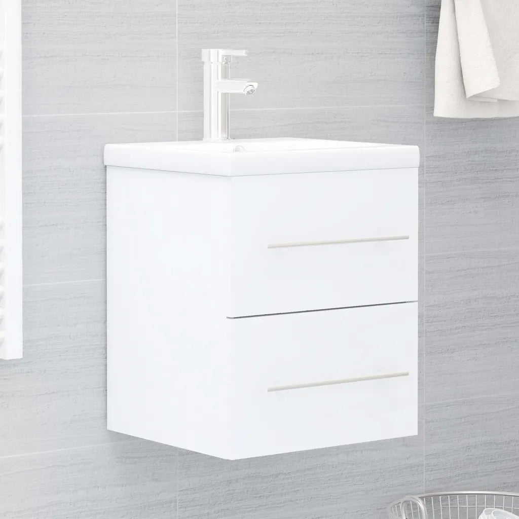 Mobile Bagno con Lavabo Integrato Bianco in Legno Multistrato 3099032
