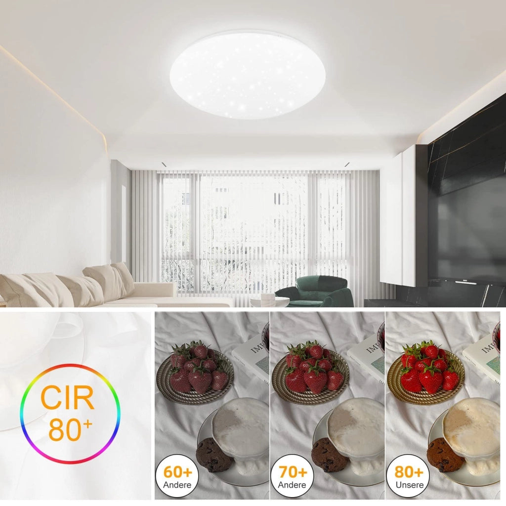 ZMH Lampada da soffitto LED moderna forma stella rotonda per soggiorno