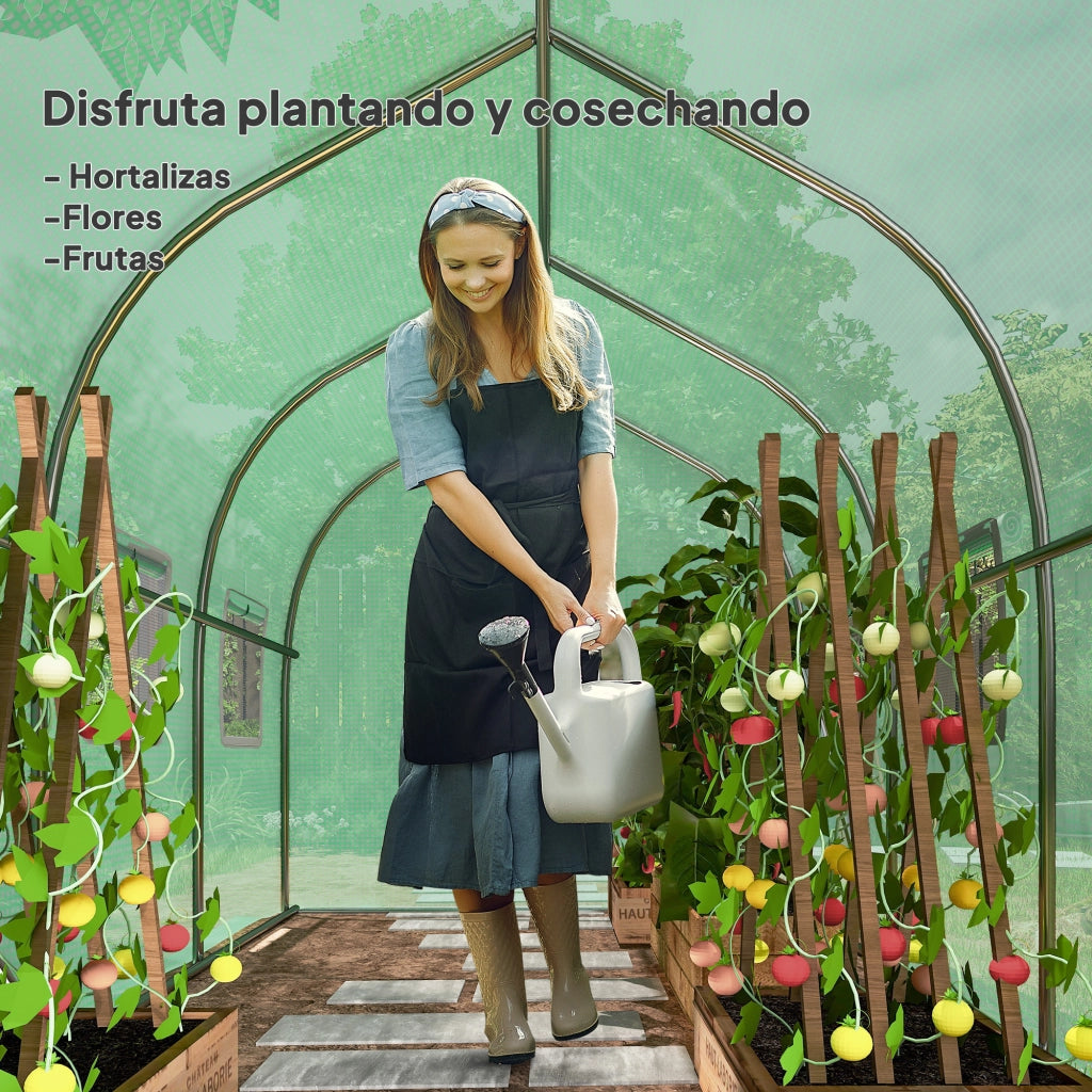 Serra Tunnel 3x2x2 m ¨C zephmum ¨C 6 Finestre a Reticolo e Porta per Giardino Verde