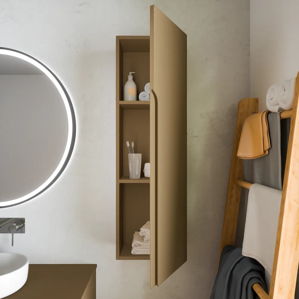 Colonna bagno sospesa altezza 100cm sabbia opaco reversibile | Ardenne