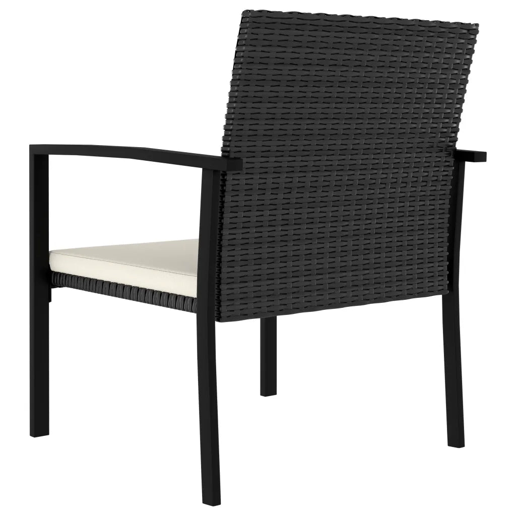 Set da Pranzo da Giardino 5 pz | Set Salotto da Giardino in Polyrattan Nero