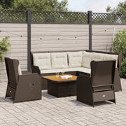 vidaXL Set Divani da Giardino 5 pz con Cuscini Marrone in Polyrattan