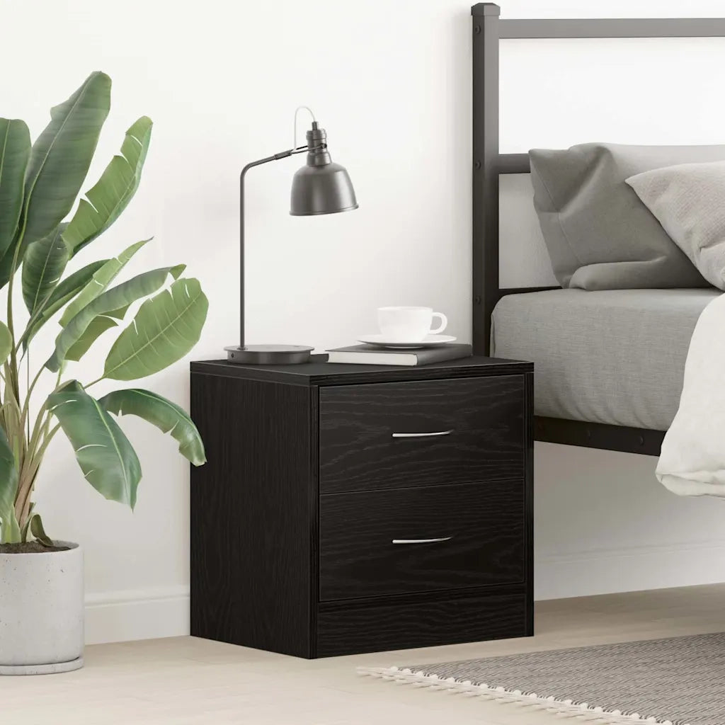 vidaXL Comodino Rovere Nero 40x30x40 cm in Legno Multistrato