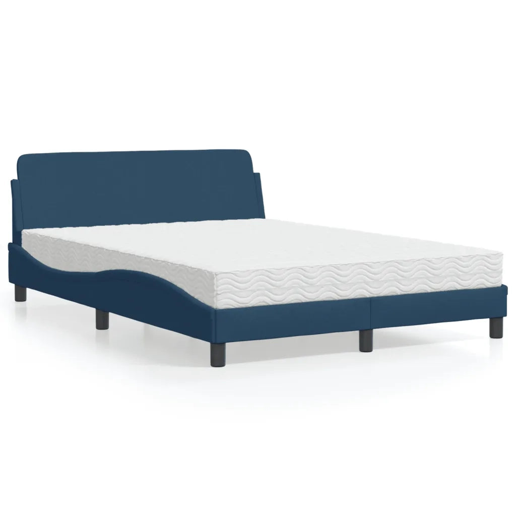 Letto con Materasso Dover Blu 140x200 cm in Tessuto