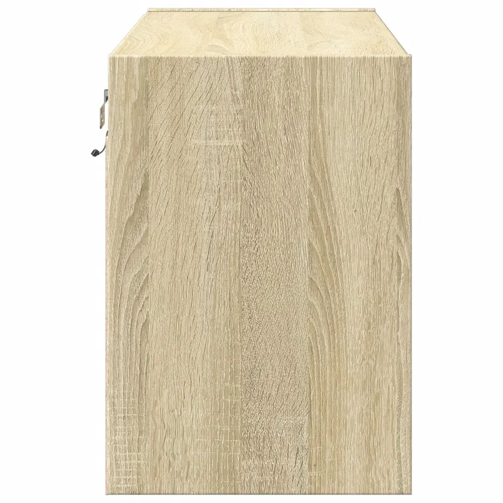 vidaXL Mobile TV a Parete con Luci LED Rovere Sonoma 80x31x45 cm