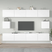 Set di Mobili Porta TV 6 pz-Set di 6 Credenza per TV Bianco in Legno Multistrato 496755