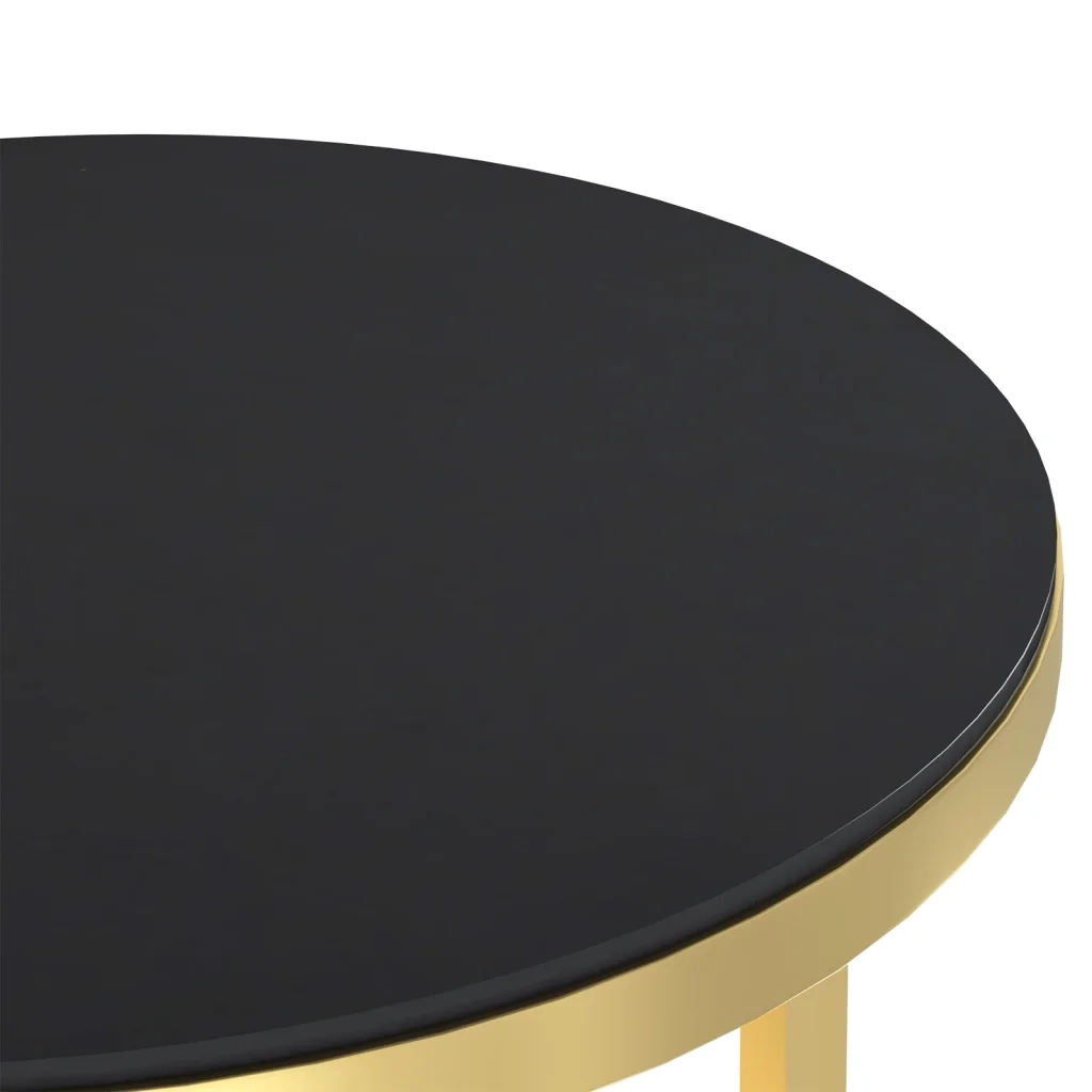 Tavolino-Tavolino da Soggiorno-Tavolino da Salotto Oro e Nero 45 cm in Vetro Temperato