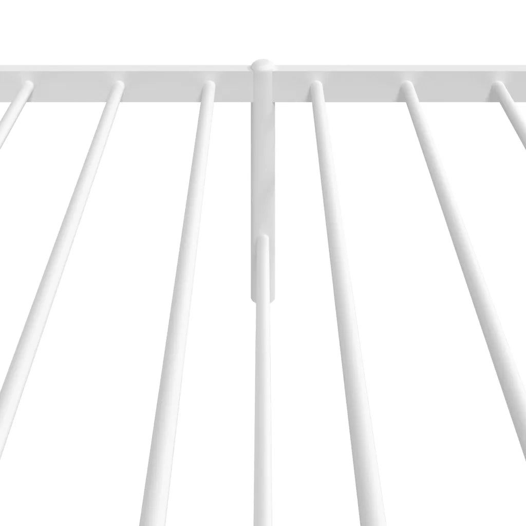 Giroletto con Testiera-Struttura Letto con testiera Metallo Bianco 100x190 cm 591487
