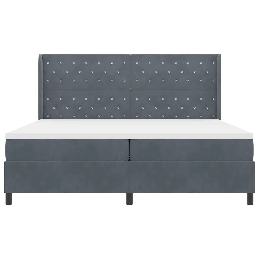 Letto a molle con materasso Grigio scuro 200 x 200 cm Velluto 3343833