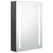 Armadietto Bagno | Armadio da bagno con Specchio e LED Grigio 50x13x70 cm