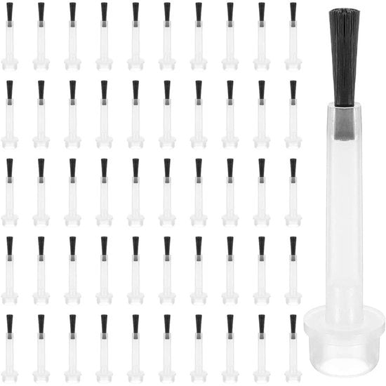 Kit di pennelli per smalti a sostituzione - 50 pezzi - Pennelli morbidi - Design testa piatta - Dimensione miniatura - Materiale plastico - Pennello per smalti