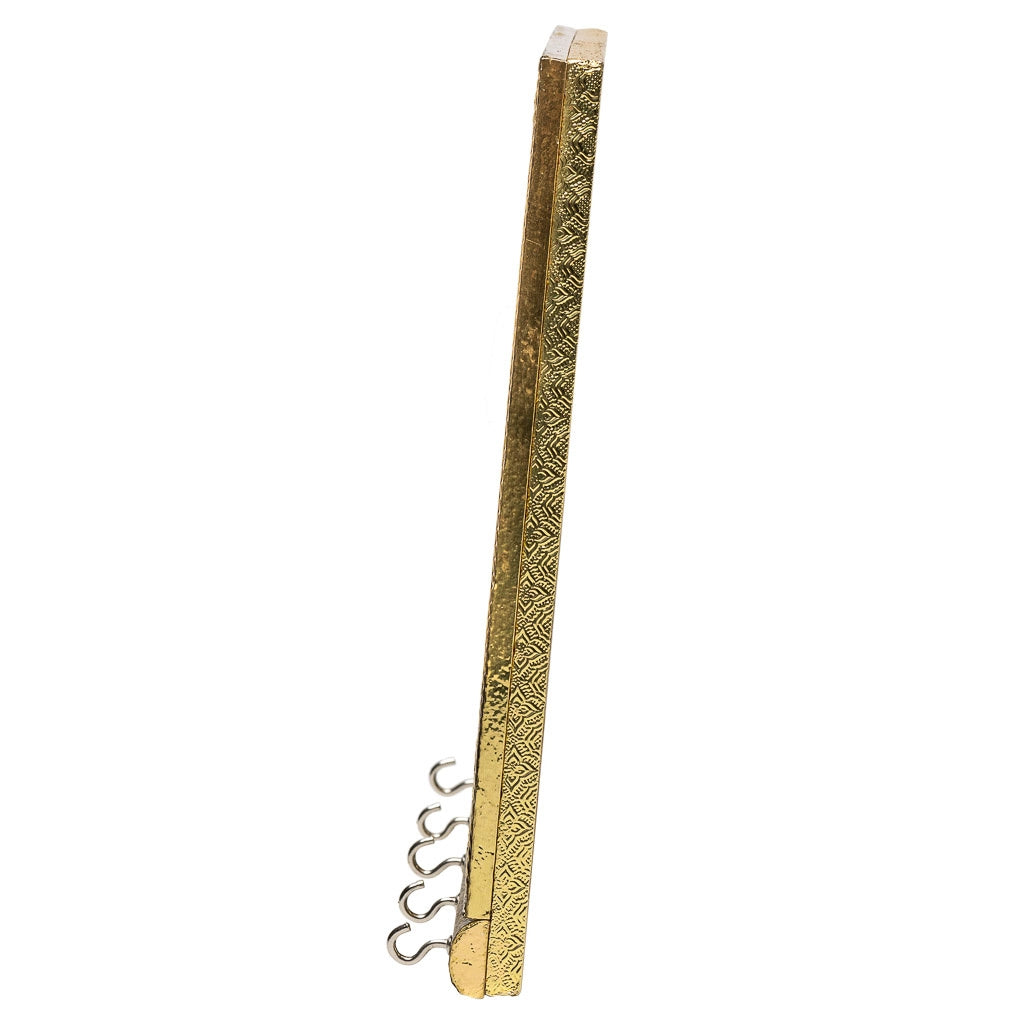 Portachiavi in metallo dorato goffrato 25x22,5x2h