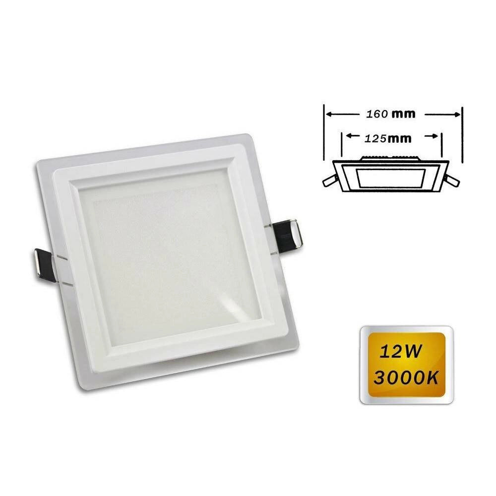 Trade Shop - Pannello Led Slim Incasso Quadrato 12watt Luce Bianca 6500k 3000k 4000k P-125eq - -bianco Caldo      -