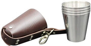 Set di bicchieri in acciaio inossidabile 5 pezzi - Bicchiere da bar con contenitore - Duraturo - Adatto per whisky/vodka - Incluso contenitore per bicchiere - Bicchieri da bar