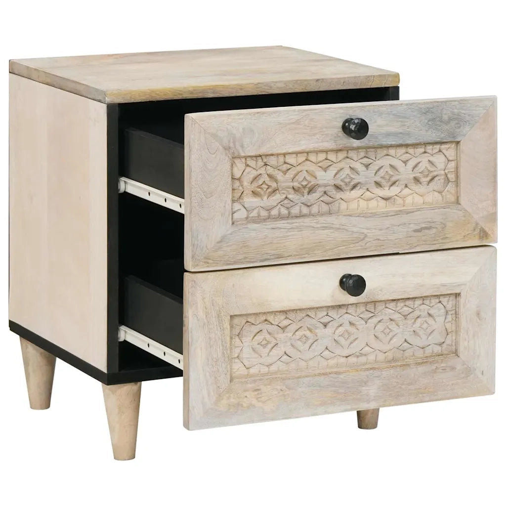 Set di 2 Comodini | Armadio da Notte | Mobiletto da notte Bianco 40 x 33 x 46 cm
