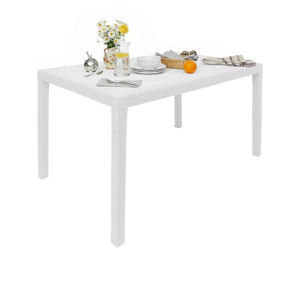 Ariana, Tavolo da Esterno 10 Posti Made in Italy, 90x150x72h cm Bianco