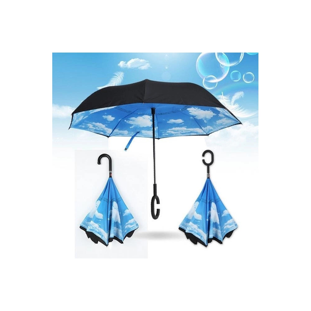 Trade Shop - Ombrello Reversibile Apertura Al Contrario Auto Rovesciato Anti Pioggia Moda -