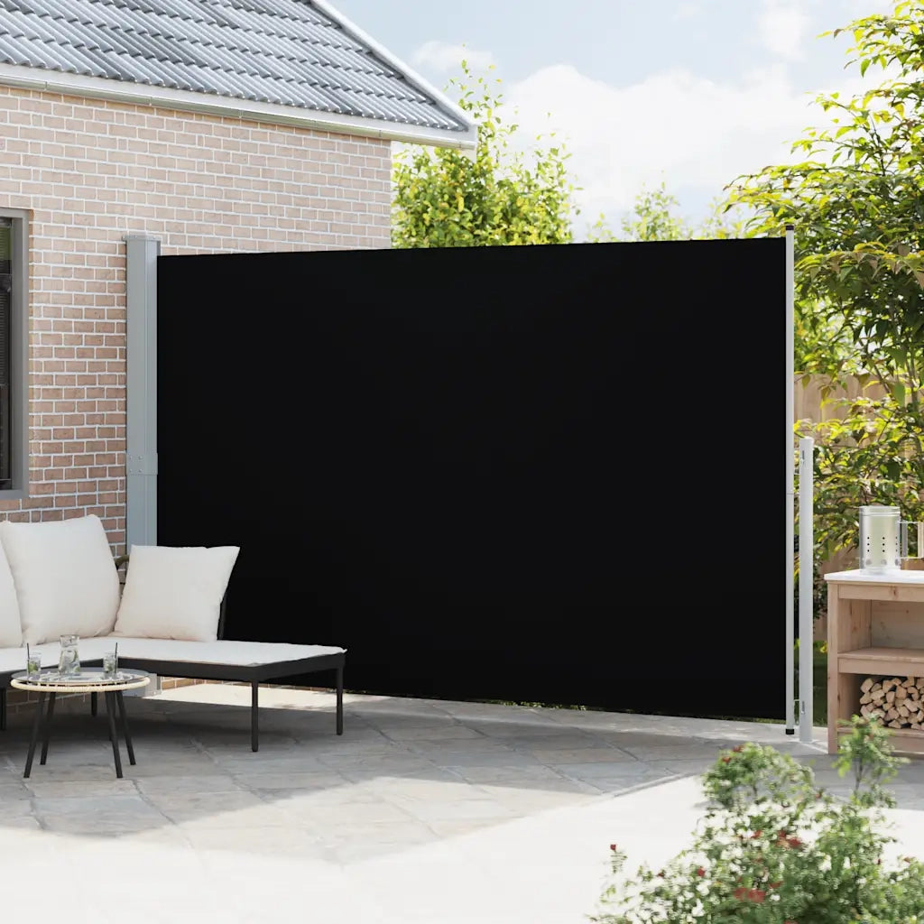 Tenda Laterale Retrattile per Patio 220x514 cm Nera 313429