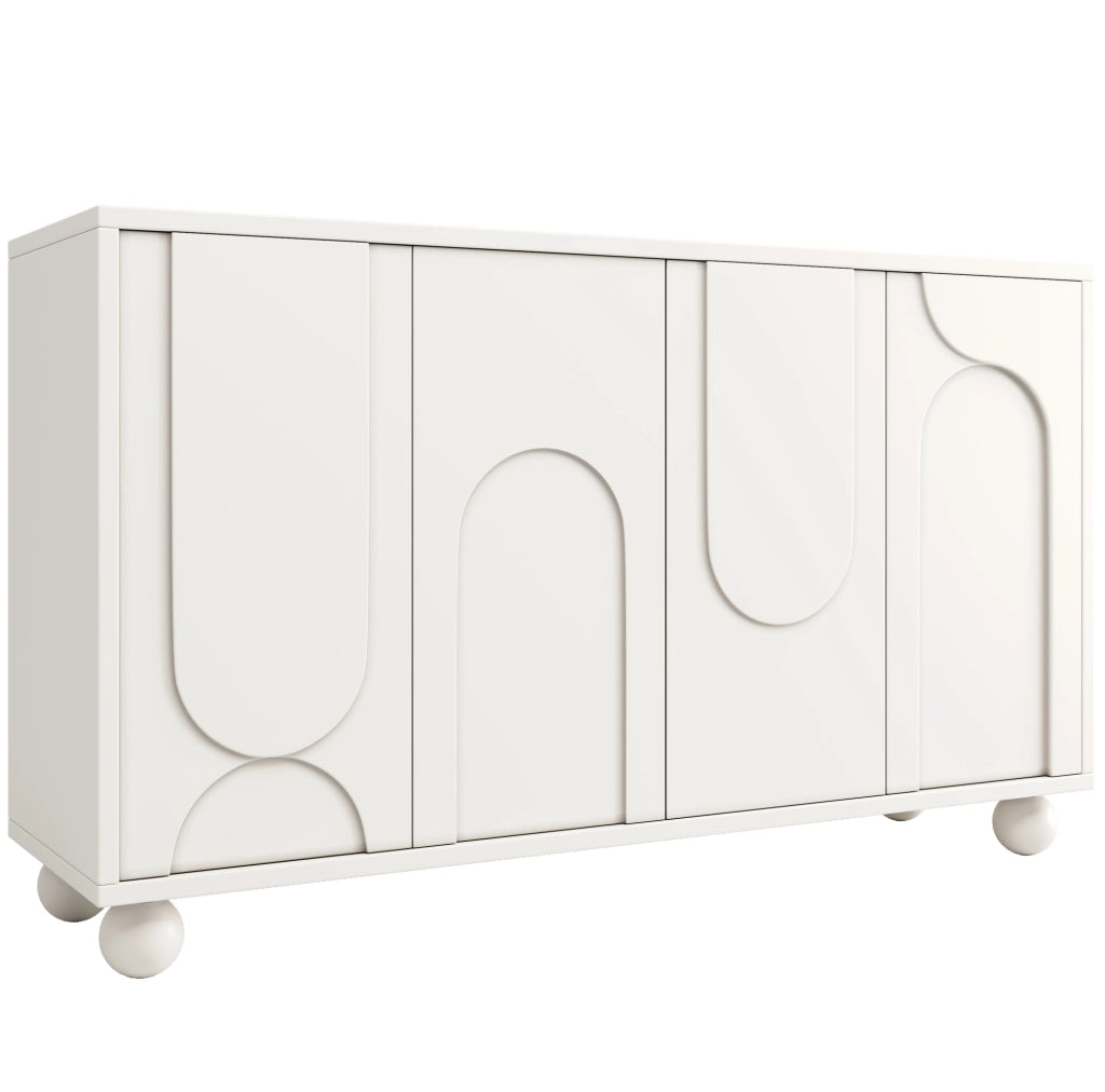 Credenza contenitore 120x35x71 cm con ripiano regolabile, bianca