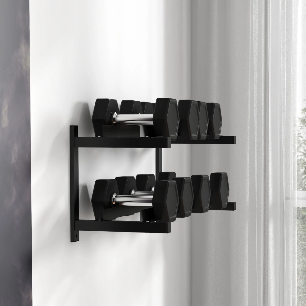 Portapesi per manubri ¨C zephmum ¨C Nero, Acciaio, 98x40x35 cm