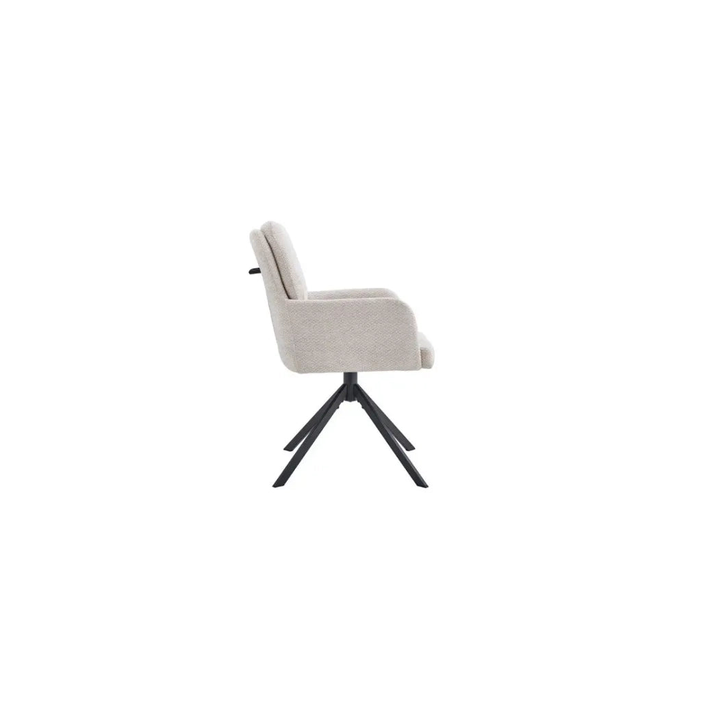 Sedia girevole PLUMO - Tessuto beige - L50 x H85 x P62 cm