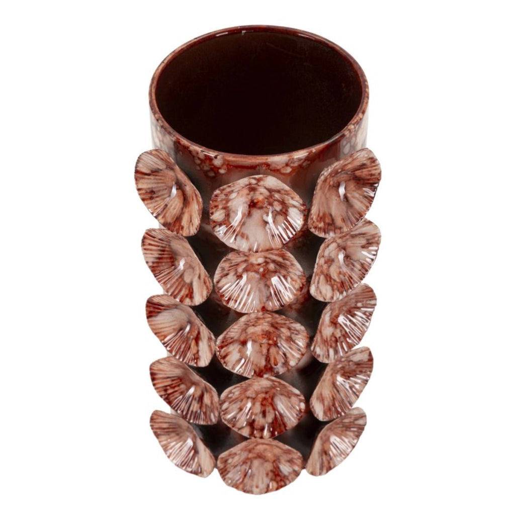Vaso Decorativo VKH854, Rosso, Metallo, 12,5x12,5x24 cm