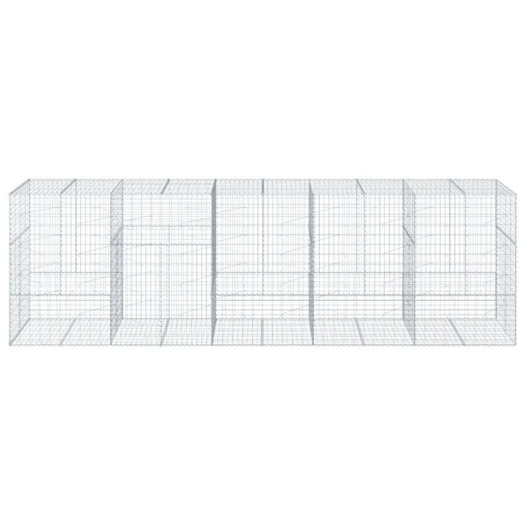 Cesto Gabbione con Copertura 500x100x150 cm in Ferro Zincato 3295217