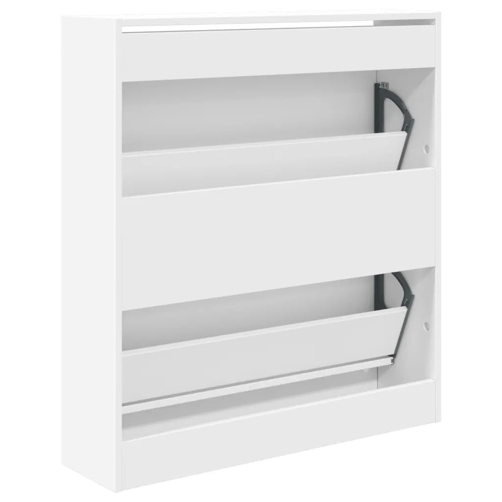 Scarpiera-Scaffale per scarpe Bianca 80x21x87,5 cm in Legno Multistrato