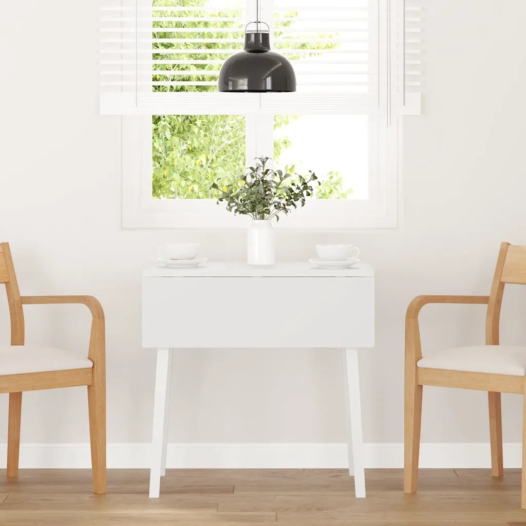 vidaXL Tavolo da Pranzo Bianco in Legno Massello di Hevea