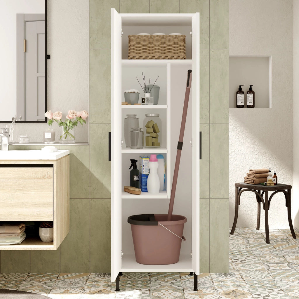 Armadio multifunzionale in legno "Jienna" - 50 x 36 x 165 cm - Bianco